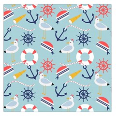 Nautical-marine-symbols-seamless-pattern Square Satin Scarf (36  x 36 )