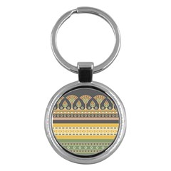 Seamless-pattern-egyptian-ornament-with-lotus-flower Key Chain (round) by Jancukart