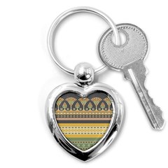 Seamless-pattern-egyptian-ornament-with-lotus-flower Key Chain (heart) by Jancukart