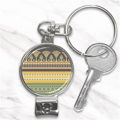 Seamless-pattern-egyptian-ornament-with-lotus-flower Nail Clippers Key Chain