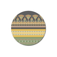 Seamless-pattern-egyptian-ornament-with-lotus-flower Magnet 3  (round)