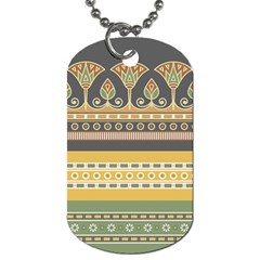 Seamless-pattern-egyptian-ornament-with-lotus-flower Dog Tag (one Side) by Jancukart