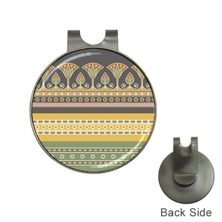 Seamless-pattern-egyptian-ornament-with-lotus-flower Hat Clips with Golf Markers