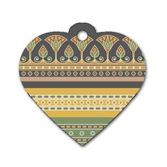 Seamless-pattern-egyptian-ornament-with-lotus-flower Dog Tag Heart (one Side) by Jancukart