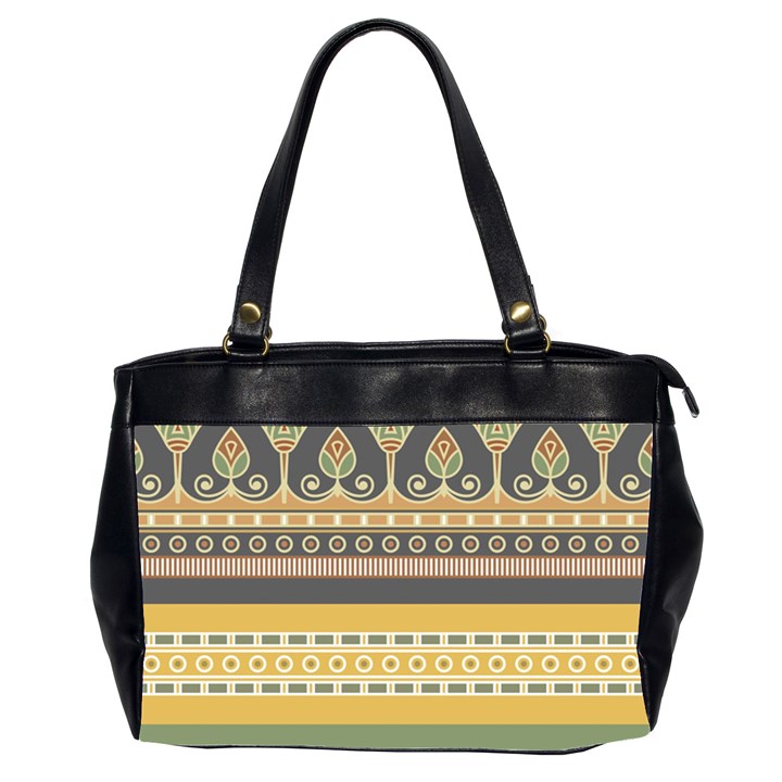 Seamless-pattern-egyptian-ornament-with-lotus-flower Oversize Office Handbag (2 Sides)