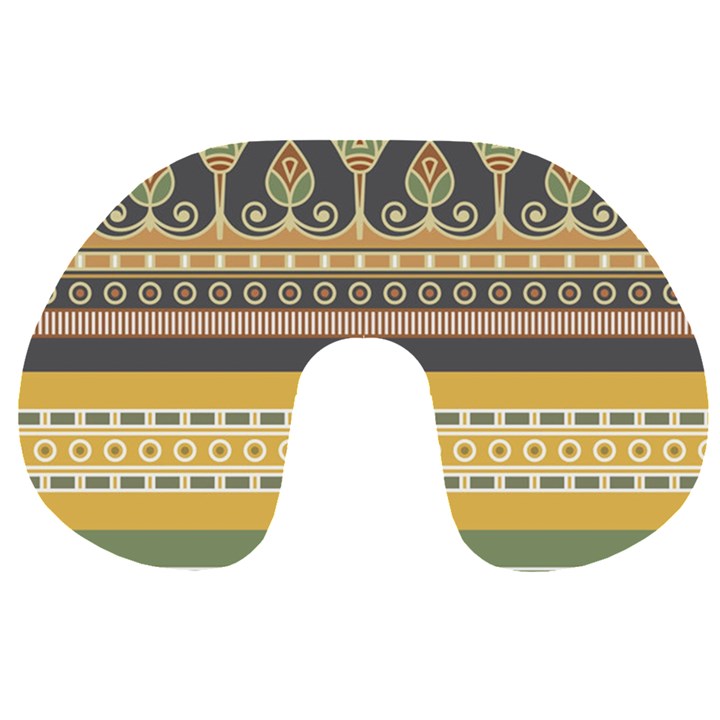 Seamless-pattern-egyptian-ornament-with-lotus-flower Travel Neck Pillow