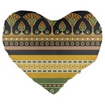 Seamless-pattern-egyptian-ornament-with-lotus-flower Large 19  Premium Flano Heart Shape Cushions Front