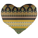 Seamless-pattern-egyptian-ornament-with-lotus-flower Large 19  Premium Flano Heart Shape Cushions Back