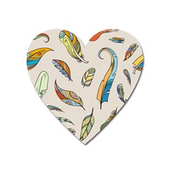 Vector-boho-doodle-feathers-seamless-pattern-illustration Heart Magnet