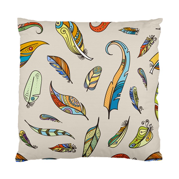 Vector-boho-doodle-feathers-seamless-pattern-illustration Standard Cushion Case (Two Sides)