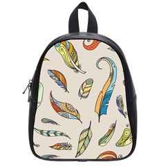 Vector-boho-doodle-feathers-seamless-pattern-illustration School Bag (small)