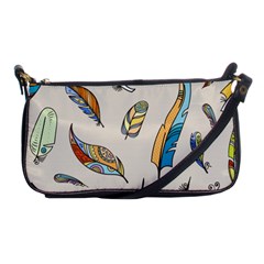 Vector-boho-doodle-feathers-seamless-pattern-illustration Shoulder Clutch Bag