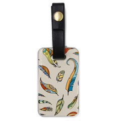 Vector-boho-doodle-feathers-seamless-pattern-illustration Luggage Tag (one Side)