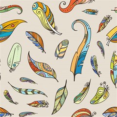 Vector-boho-doodle-feathers-seamless-pattern-illustration Play Mat (square)