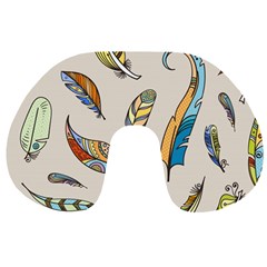 Vector-boho-doodle-feathers-seamless-pattern-illustration Travel Neck Pillow