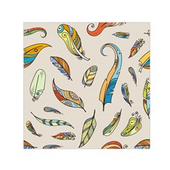 Vector-boho-doodle-feathers-seamless-pattern-illustration Square Satin Scarf (30  X 30 )