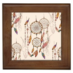 Coloured-dreamcatcher-background Framed Tile