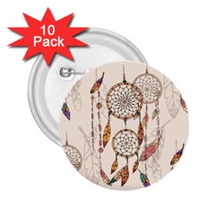 Coloured-dreamcatcher-background 2 25  Buttons (10 Pack)  by Jancukart