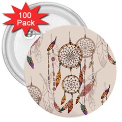 Coloured-dreamcatcher-background 3  Buttons (100 Pack)  by Jancukart