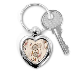 Coloured-dreamcatcher-background Key Chain (heart) by Jancukart