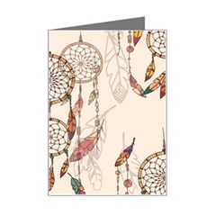 Coloured-dreamcatcher-background Mini Greeting Card