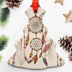 Coloured-dreamcatcher-background Ornament (christmas Tree) 