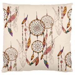 Coloured-dreamcatcher-background Large Flano Cushion Case (two Sides) by Jancukart