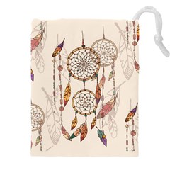 Coloured-dreamcatcher-background Drawstring Pouch (4xl)