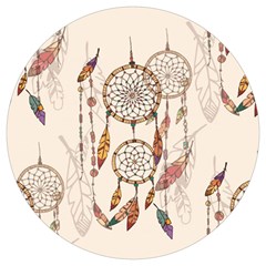 Coloured-dreamcatcher-background Round Trivet