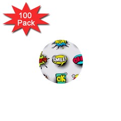 Set-colorful-comic-speech-bubbles 1  Mini Buttons (100 Pack) 