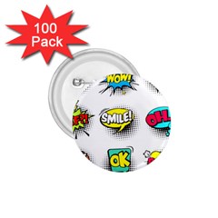 Set-colorful-comic-speech-bubbles 1 75  Buttons (100 Pack) 