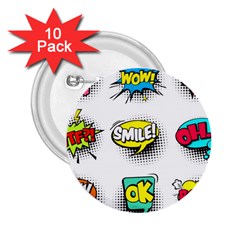 Set-colorful-comic-speech-bubbles 2 25  Buttons (10 Pack) 