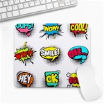 Set-colorful-comic-speech-bubbles Large Mousepad Front