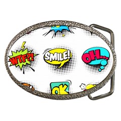 Set-colorful-comic-speech-bubbles Belt Buckles by Jancukart