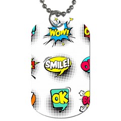 Set-colorful-comic-speech-bubbles Dog Tag (two Sides)