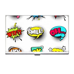 Set-colorful-comic-speech-bubbles Business Card Holder