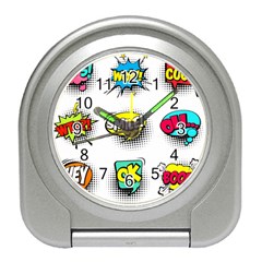 Set-colorful-comic-speech-bubbles Travel Alarm Clock by Jancukart