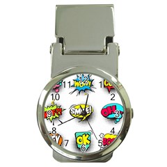 Set-colorful-comic-speech-bubbles Money Clip Watches