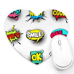 Set-colorful-comic-speech-bubbles Heart Mousepad