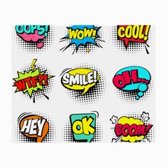 Set-colorful-comic-speech-bubbles Small Glasses Cloth (2 Sides)