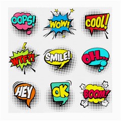 Set-colorful-comic-speech-bubbles Medium Glasses Cloth (2 Sides)