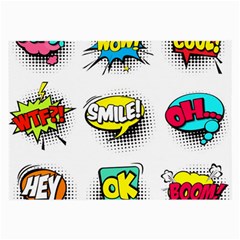 Set-colorful-comic-speech-bubbles Large Glasses Cloth (2 Sides) by Jancukart