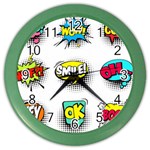 Set-colorful-comic-speech-bubbles Color Wall Clock Front