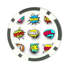 Set-colorful-comic-speech-bubbles Poker Chip Card Guard by Jancukart