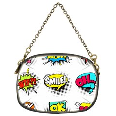 Set-colorful-comic-speech-bubbles Chain Purse (two Sides)