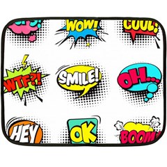 Set-colorful-comic-speech-bubbles Fleece Blanket (mini) by Jancukart