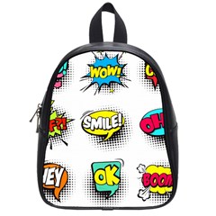 Set-colorful-comic-speech-bubbles School Bag (small)