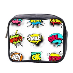 Set-colorful-comic-speech-bubbles Mini Toiletries Bag (two Sides)