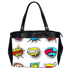 Set-colorful-comic-speech-bubbles Oversize Office Handbag (2 Sides)