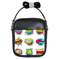 Set-colorful-comic-speech-bubbles Girls Sling Bag